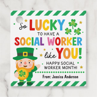 Social Worker St. Patrick's Thank You Gift Tags