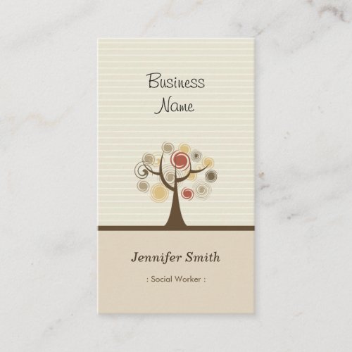 Social Worker - Stylish Natural Theme Business Card Templates