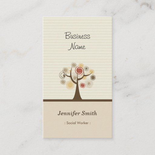 Customizable Social Worker - Stylish Natural Theme Business Card Templates