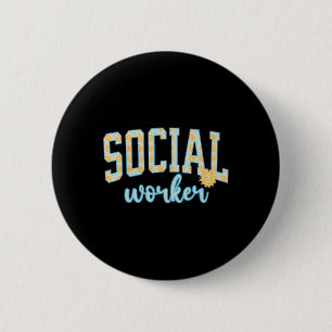 Social Worker Sunshine Summer Vacation Beach Socia Button