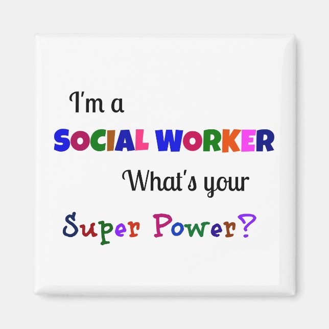 Social Worker Super Power Magnet (Front)