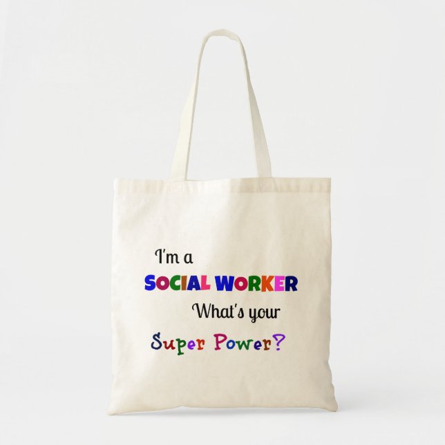 Social Worker Super Power Tote Bag (Front)