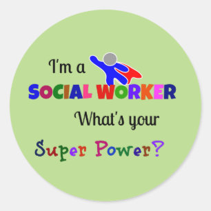 Social Worker Superhero Classic Round Sticker