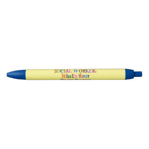 Social Worker Superhero, Colorful Text Pen