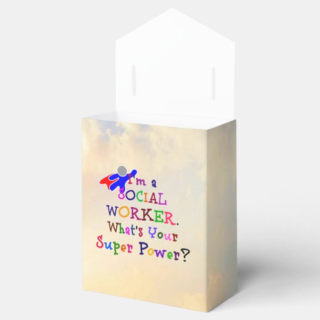 Social Worker Superhero Favor Boxes (Opened)