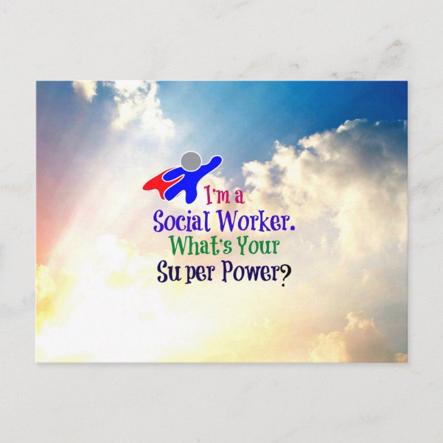 Social Worker Superhero Postcard (Front)