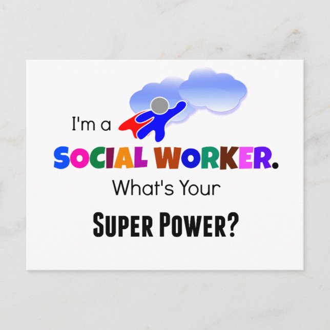 Social Worker Superhero Postcard (Front)