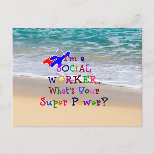Social Worker Superhero, Social Worker Humor Postcard (Front)