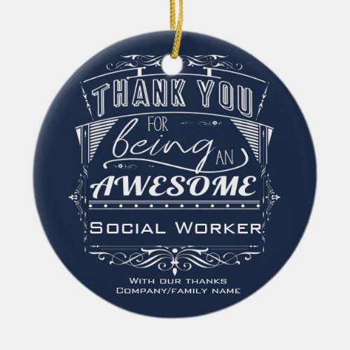 Social Worker Thank You Appreciation Ceramic Ornament