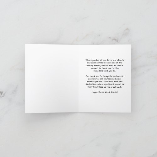 Social Worker Thank You Cards