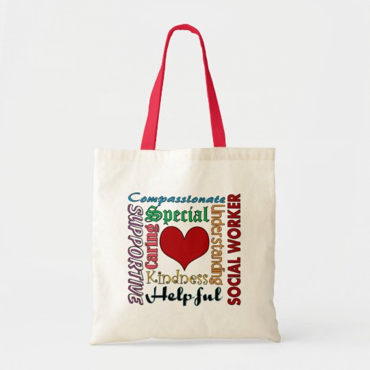Social Worker Tote Bag - Natural Canvas Reusable Shopping Bag By CafePress (Choose Size: 15x15" Or 15x18x6")