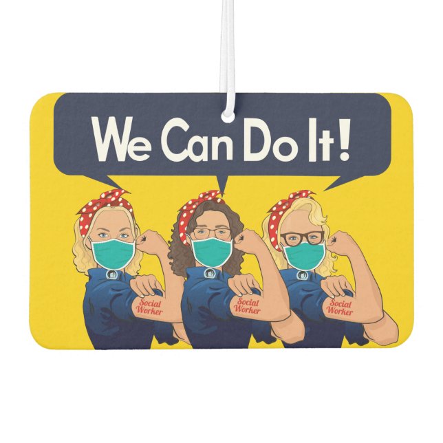 Social Worker "We can do it" Air Freshener (Front)