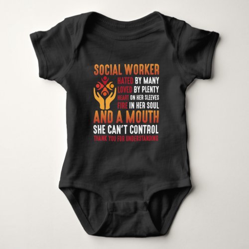 Social Worker Woman Educator Social Working Girl Baby Bodysuit
