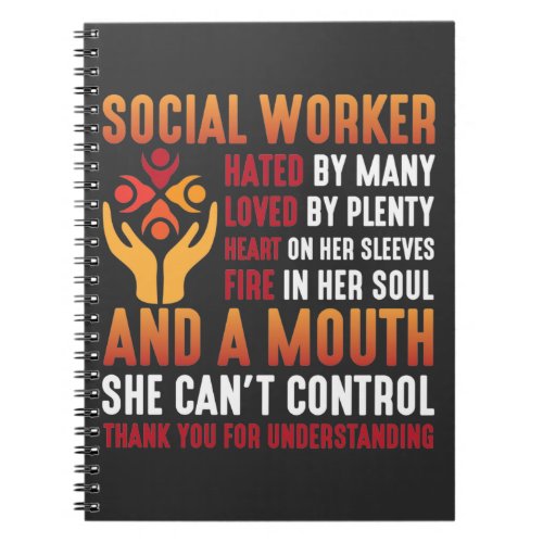 Social Worker Woman Educator Social Working Girl Notebook