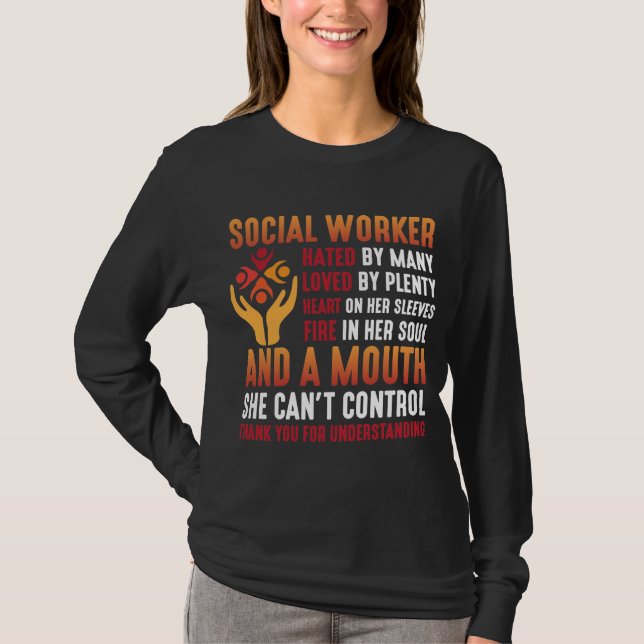 Social Worker Woman Educator Social Working Girl T-Shirt (Front)