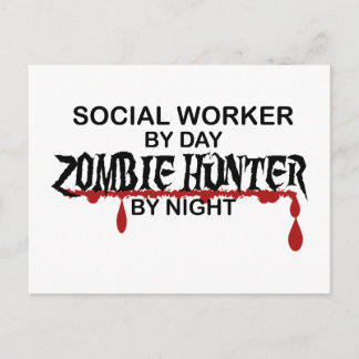 Social Worker Zombie Hunter Postcard