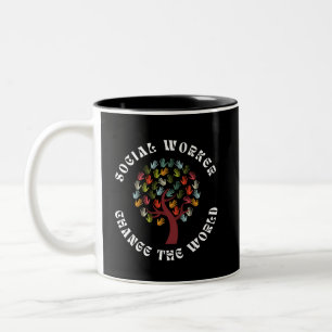 Social Workers Change the World Two-Tone Coffee Mug