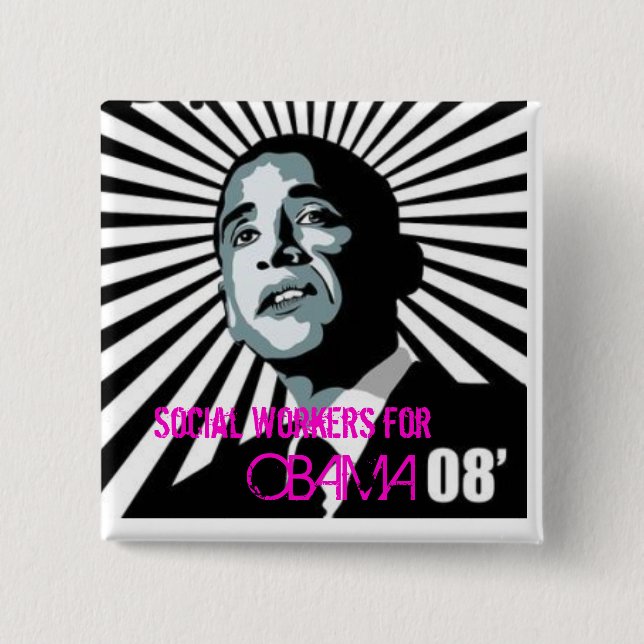 social workers for obama button (Front)