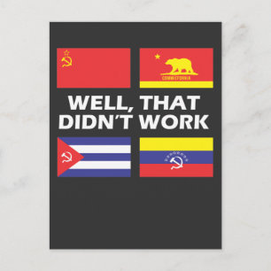 Socialism Doesn't Work Anti Socialism Communism Postcard