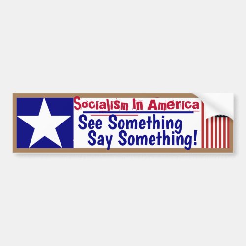 Socialism in America See Something Say something  Bumper Sticker