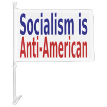 Socialism Is Anti American with red blue text
