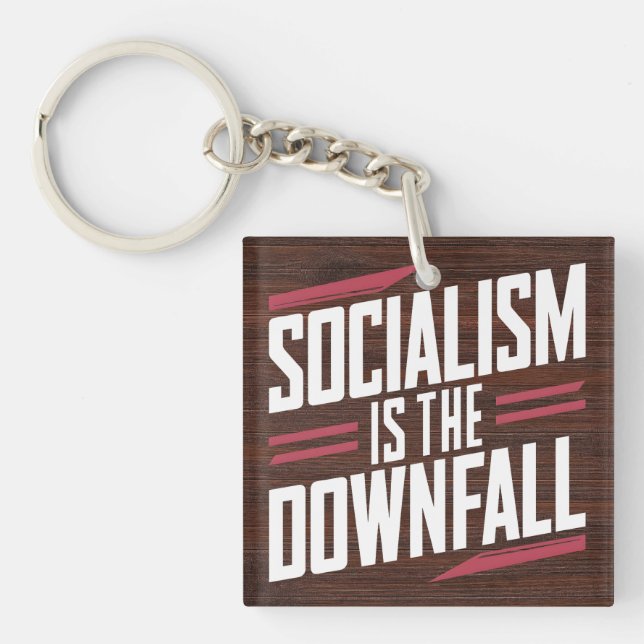 Socialism Is The Downfall and Capitalism Is Power Keychain (Front)