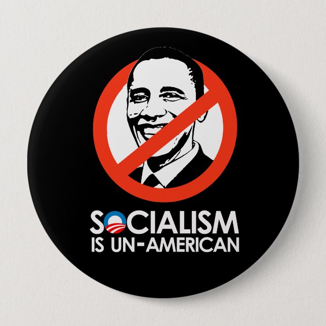 Socialism is UnAmerican Pinback Button (Front)