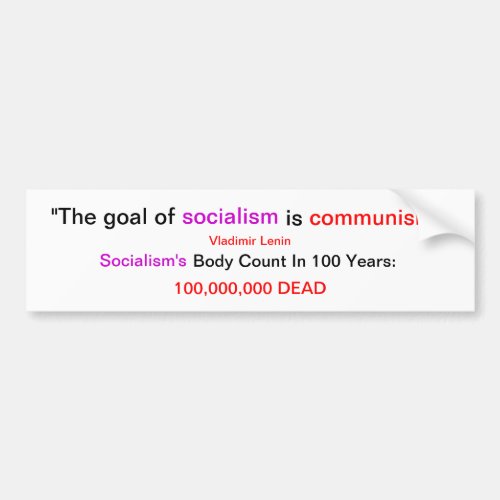 Socialisms Body Count Bumper Sticker