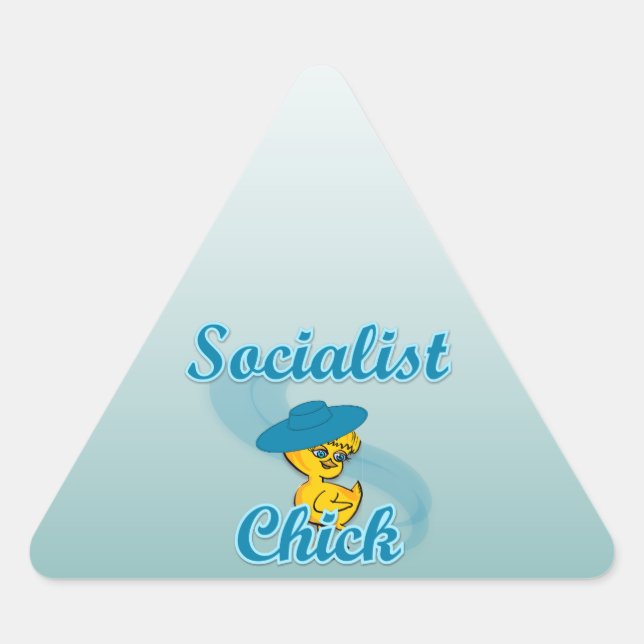 Socialist Chick #3 Triangle Sticker (Front)