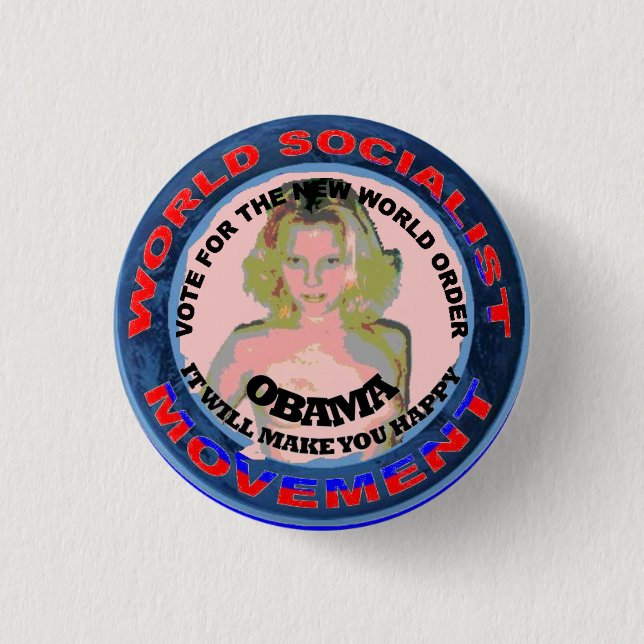 SOCIALIST CHICK PINBACK BUTTON (Front)