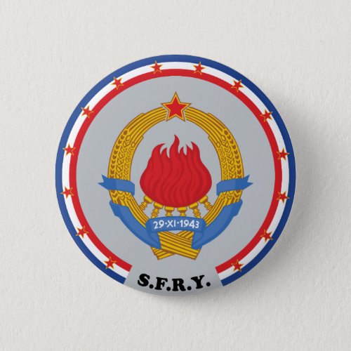 Socialist Federal Republic of Yugoslavia Emblem Pinback Button