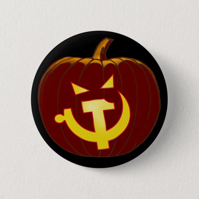Socialist Jack-O-Lantern Pinback Button (Front)