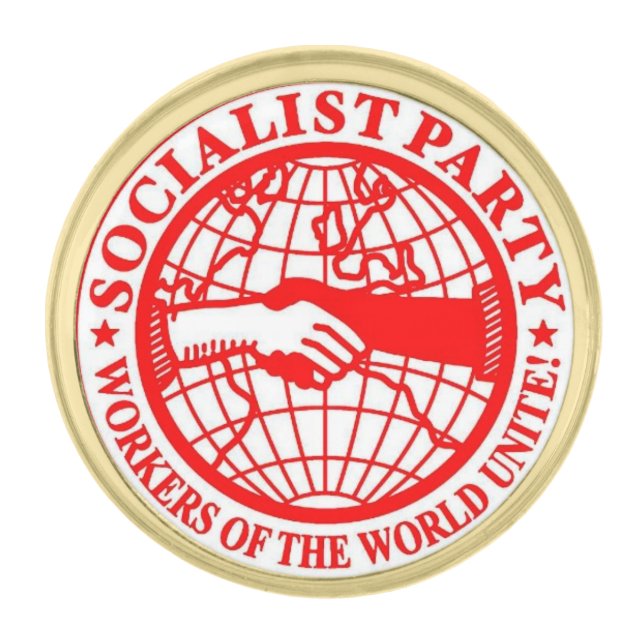 Socialist Party USA Gold Finish Lapel Pin (Front)