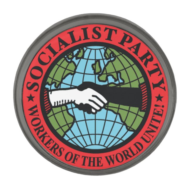 Socialist Party USA Gunmetal Finish Lapel Pin (Front)