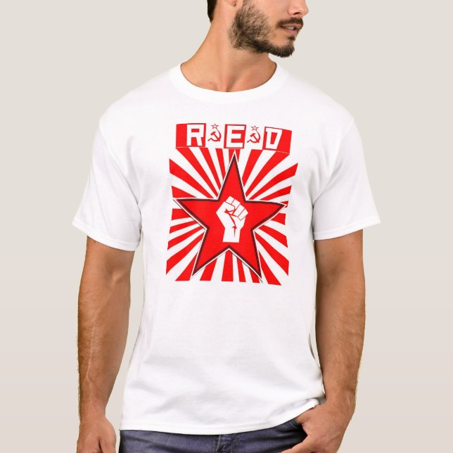 Socialist - Red Star - Communist - T Shirt (Front)