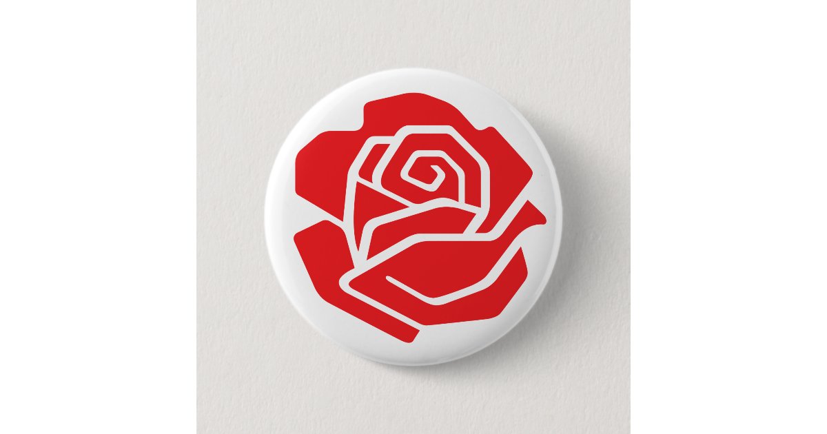 Socialist Rose Button