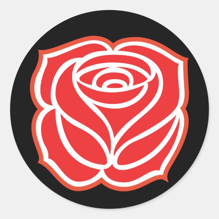 Socialist Rose Sticker
