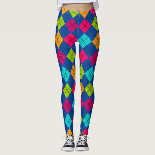 Socialite Splash of Color Argyle Pattern Leggings