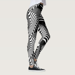 Socialite Wild & Crazy Black White Pattern Leggings