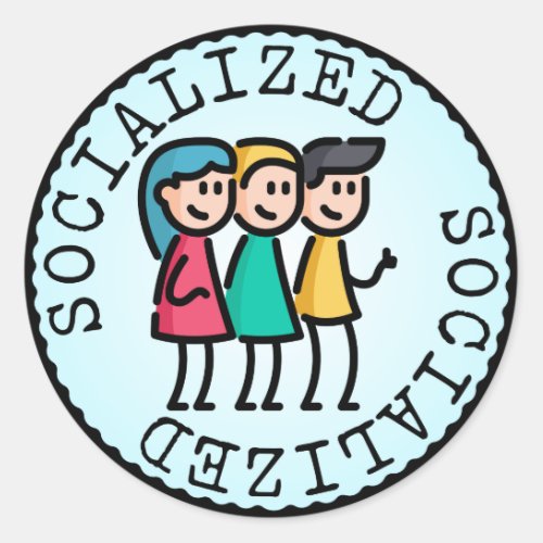 Socialized Adulting Merit Badge Classic Round Sticker