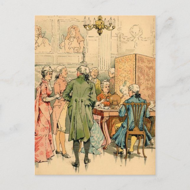 Socializing 18th Century Postcard (Front)