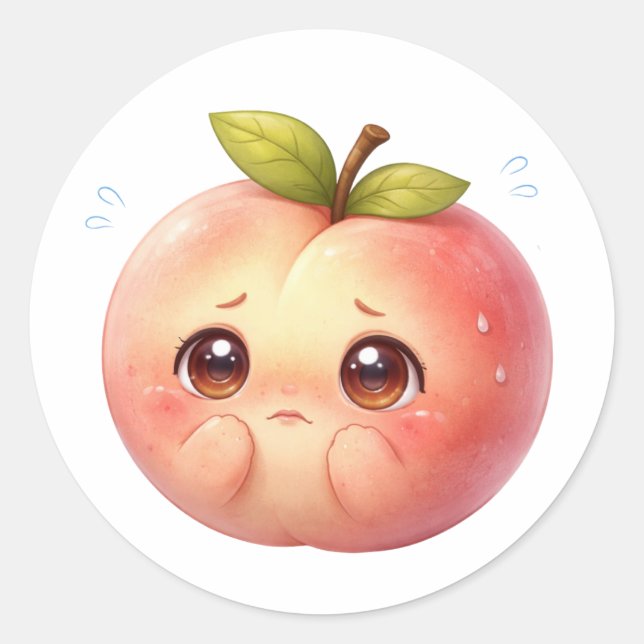 Socially Anxious Cute Peach Sticker (Front)