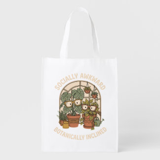 Socially Awkward Botanically Inclined Funny Plant Grocery Bag