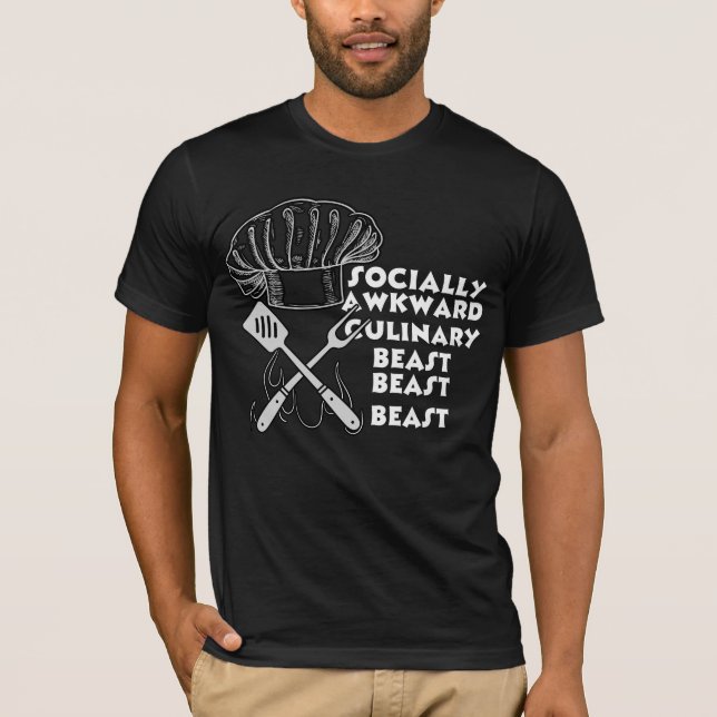 Socially Awkward Culinary Beast Funny Cook chef T-Shirt (Front)
