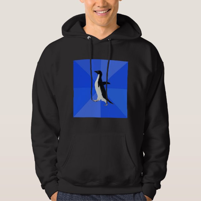 Socially Awkward Penguin Advice Animal Meme Hoodie (Front)