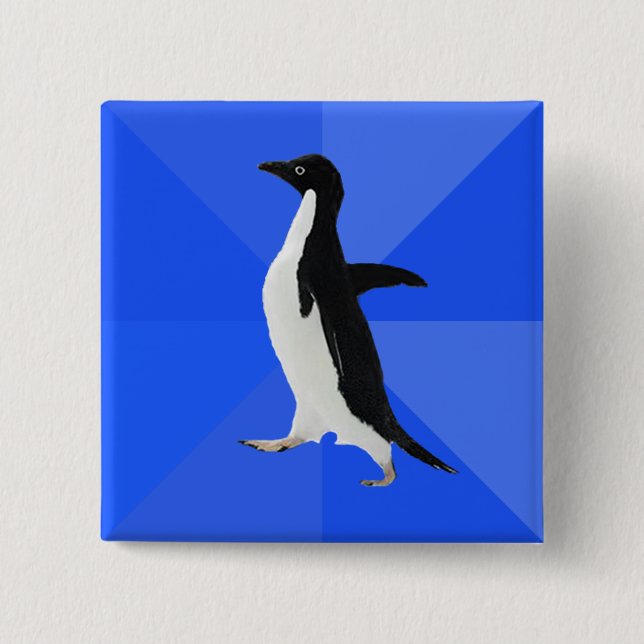 Socially Awkward Penguin ("Customize" to add text) Button (Front)