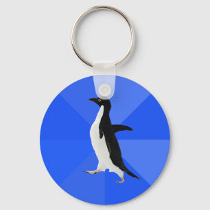 Socially Awkward Penguin ("Customize" to add text) Keychain