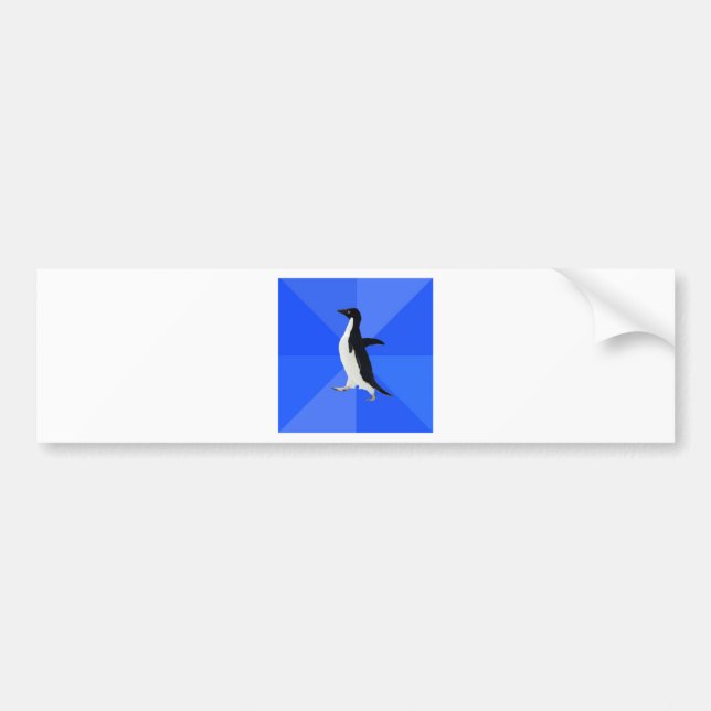 Socially-Awkward-Penguin-Meme Bumper Sticker (Front)