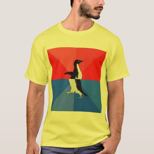 Socially Confused Penguin Advice Animal Meme T-Shirt (Front)