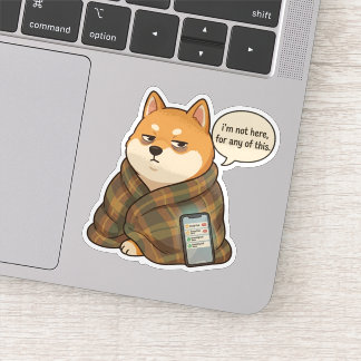 Socially Drained Shiba Inu Introvert Mood Sticker